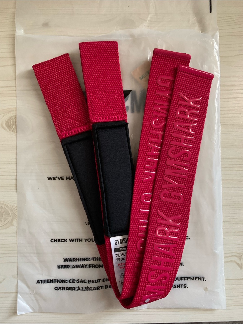 Gymshark Hot Pink Silicone Lifting Straps